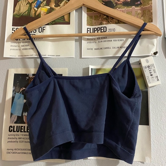 GARAGE spaghetti straps blue crop top - Picture 2 of 2